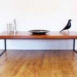 Large teak and metal coffee table
