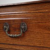 Commode rustique française en chêne massif à 3 tiroirs, vers 1850