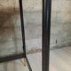 Vintage lacquered top desk with iron structure and pointed brass feet