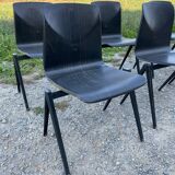 Set of 6 chairs Galvanitas S22 ebony 60s Netherlands