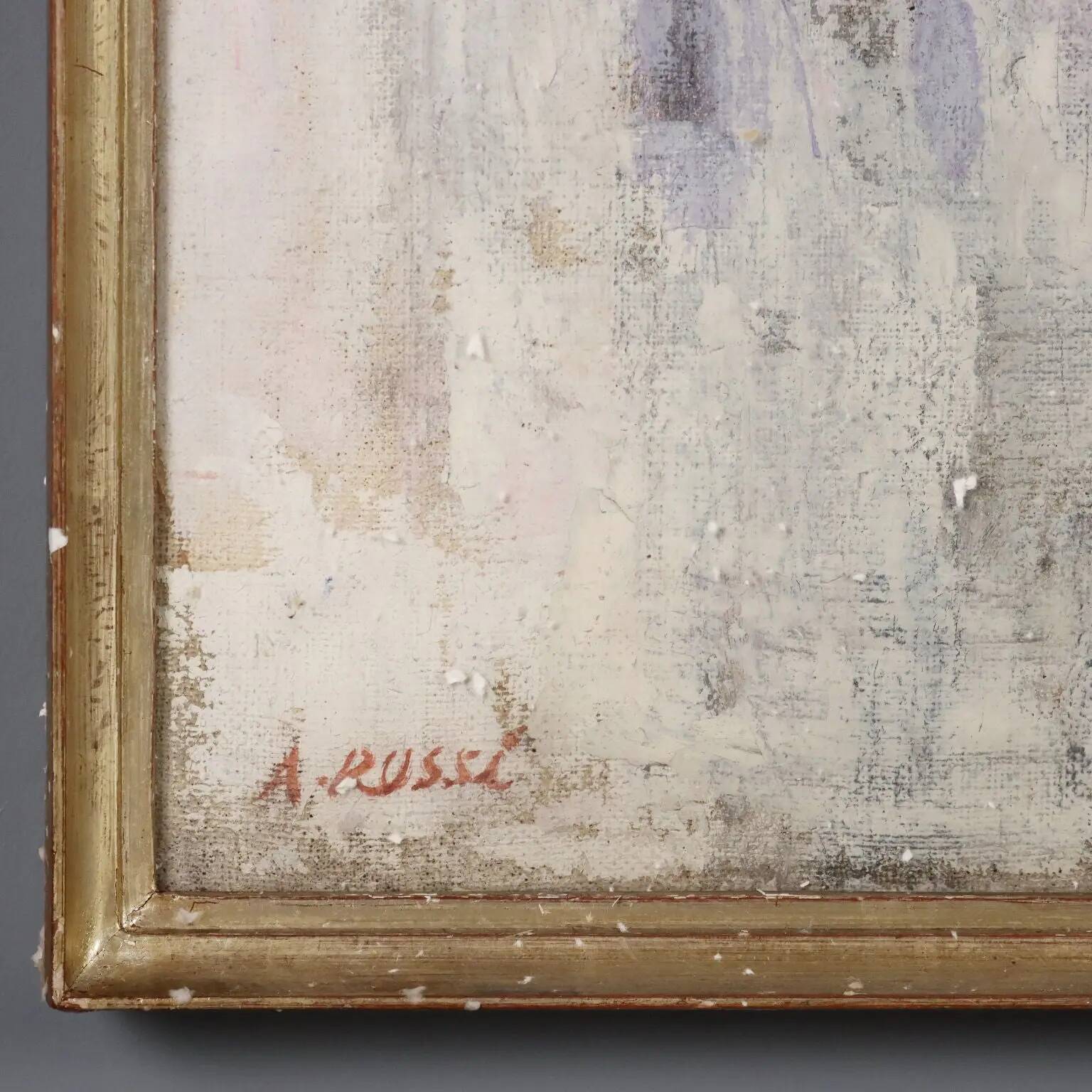 Contemporary painting signed Attilio Rossi, oil on canvas, 1980s.