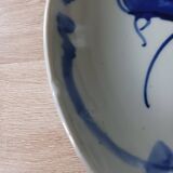 Ancienne Assiette Porcelaine A Poisson Koi Chinoise Signé