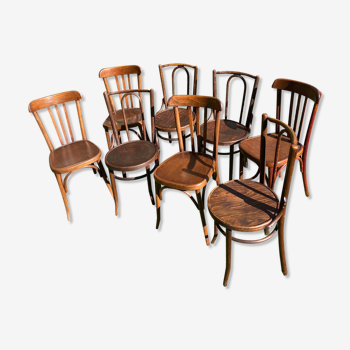 Lot 8 chairs bistro Fischel with labels