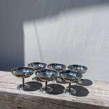 6 large stainless steel bowls 1970