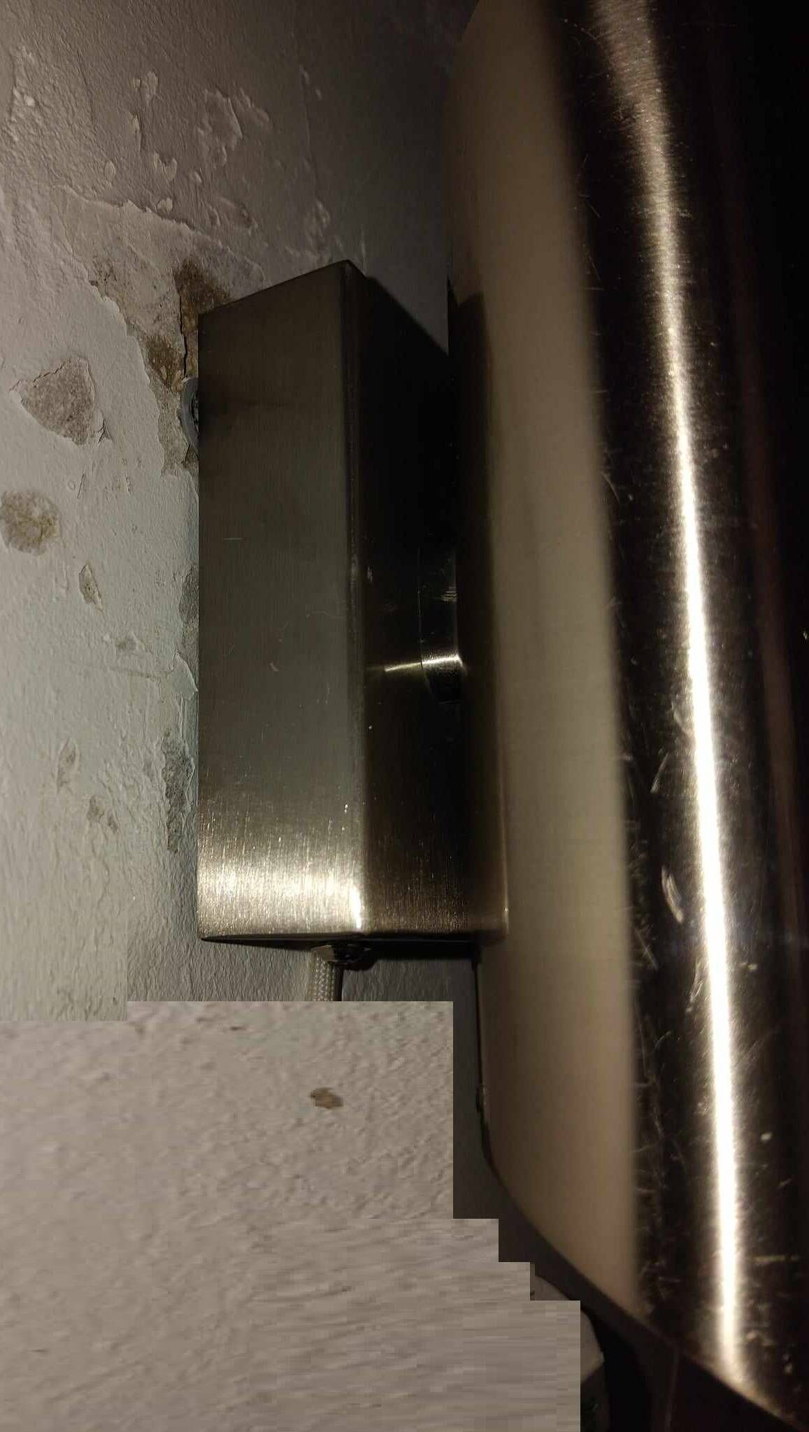 Pair of stainless steel tube wall lights from the 70s/80s