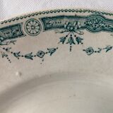 Plat ancien vert Moulin des Loups et Hamage modèle Provence XXème siècle