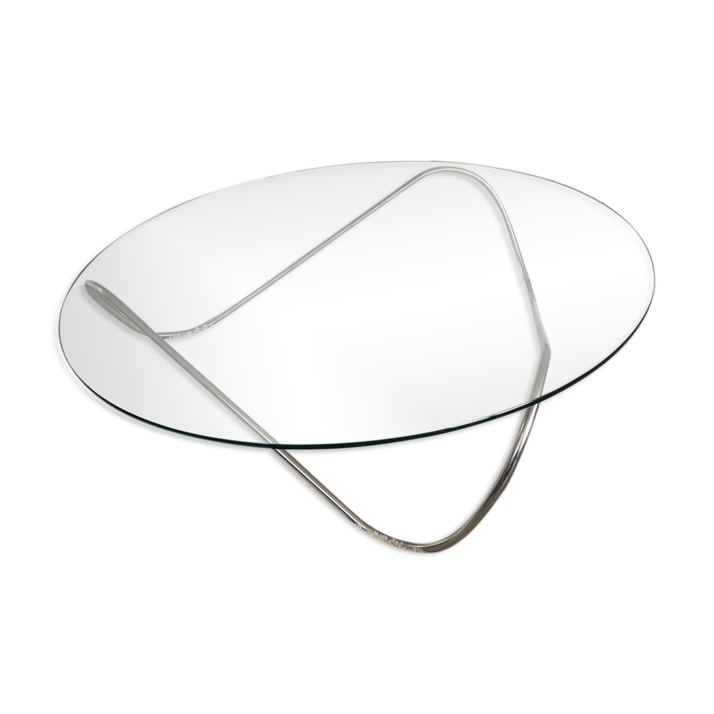 Round coffee table glass and steel design Kaeko Objekto Rafic Farah