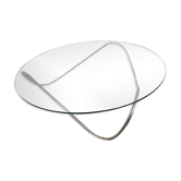 Round coffee table glass and steel design Kaeko Objekto Rafic Farah