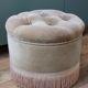 Pouf velours et franges
