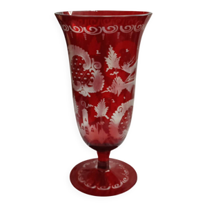 vase en cristal de Bohème