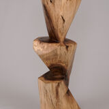 Solid wood sculptural side table, original contemporary design, logniture