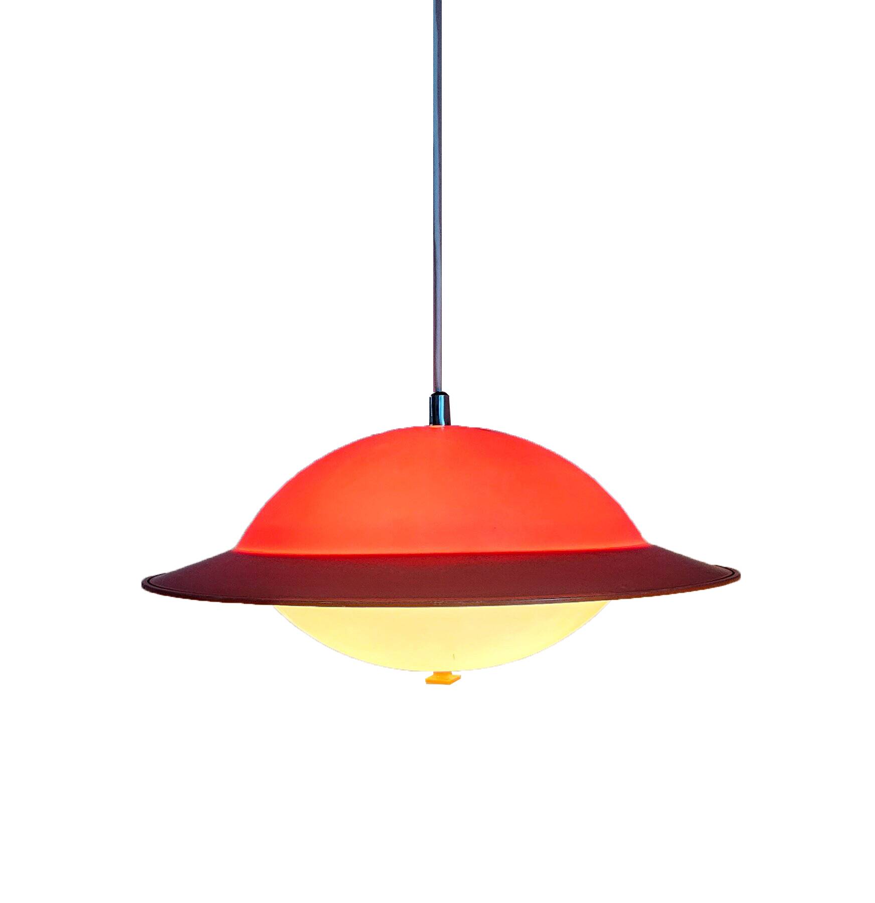 Vintage Two-Tone Pendant Lamp • UFO • Space Age • 1960