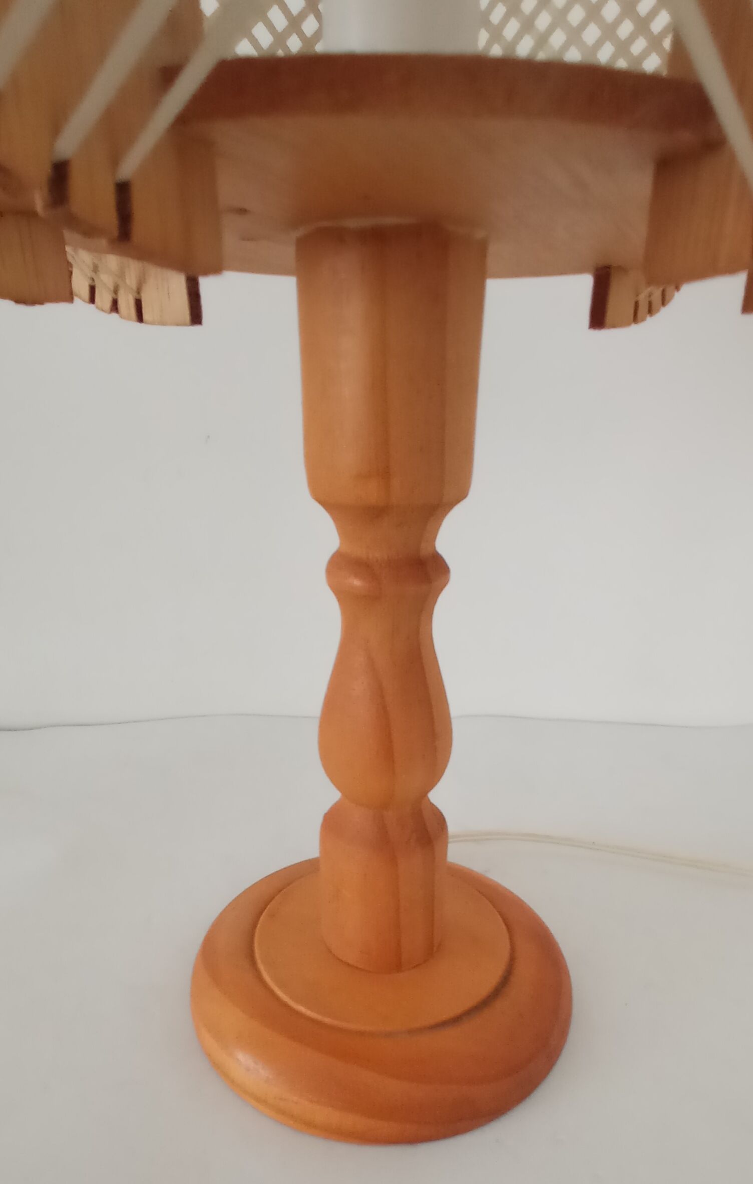 Wooden bedside lamp