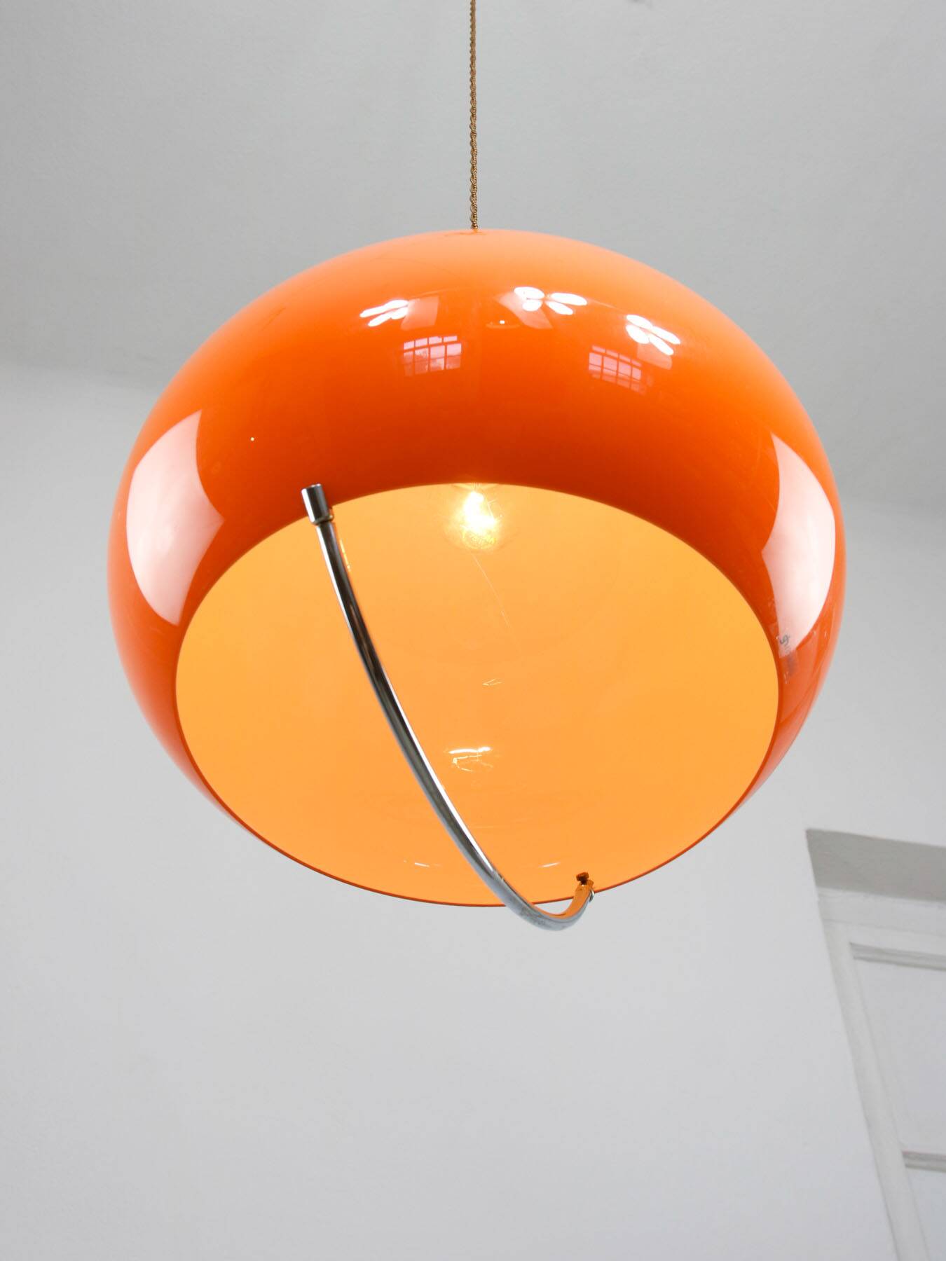 Space Age Orange Jolly Pendant Lamp from Guzzini, 1960s