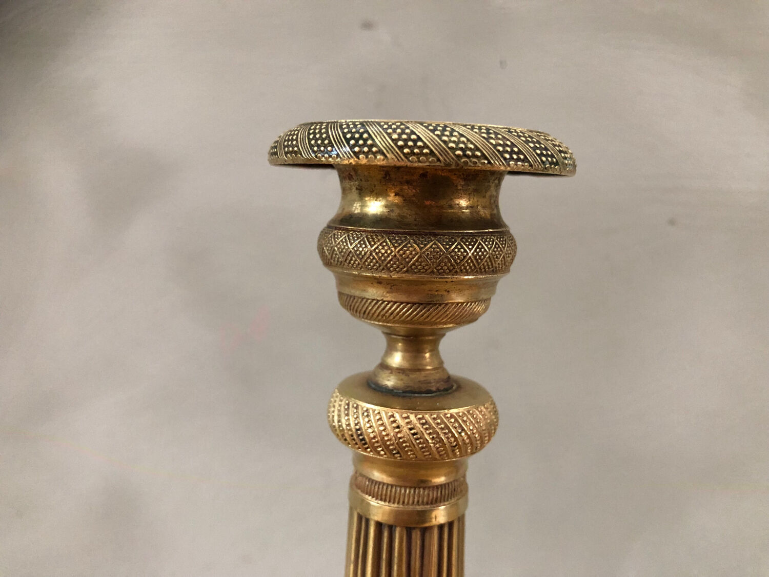 Antique bronze candle holder