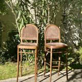 Pair of bar stools/high chairs - Thonet style