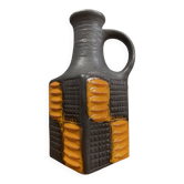 Vase marron et orange de Carstens modèle 7444-25 Poterie d'Allemagne de l'Ouest