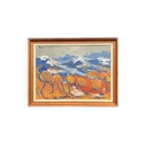 Original Swedish Oil on Panel – “Trees and Mountains” by Kenneth Sigvard