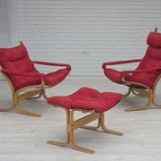 1970s, Norwegian design by Ingmar Relling, model "Siesta", set of 2 chairs.