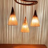 Teakwood and Sisal Cascading Lamp by Jean Rispal