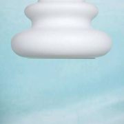 Opaline glass suspension from the space age, organic-shaped pendant.