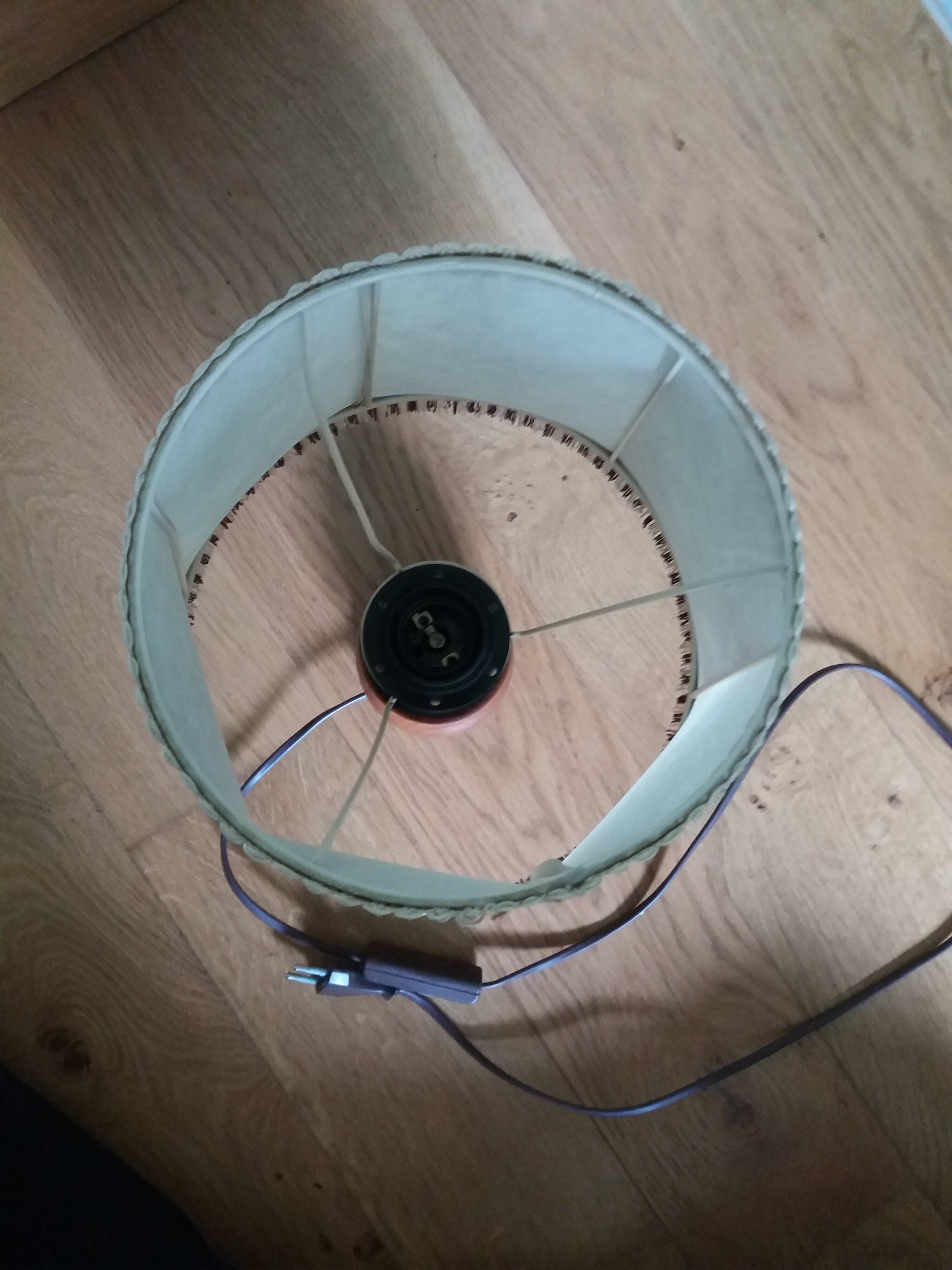 Turned wood lamp
