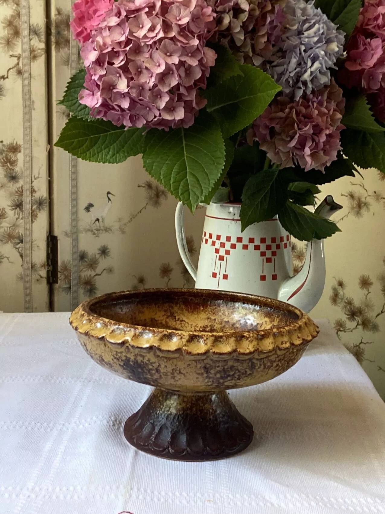 Vintage German earthenware fruit bowl – 1970s