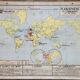 Ancienne carte scolaire Vidal-Lablache 22, 1958 - Planisphère, colonies
