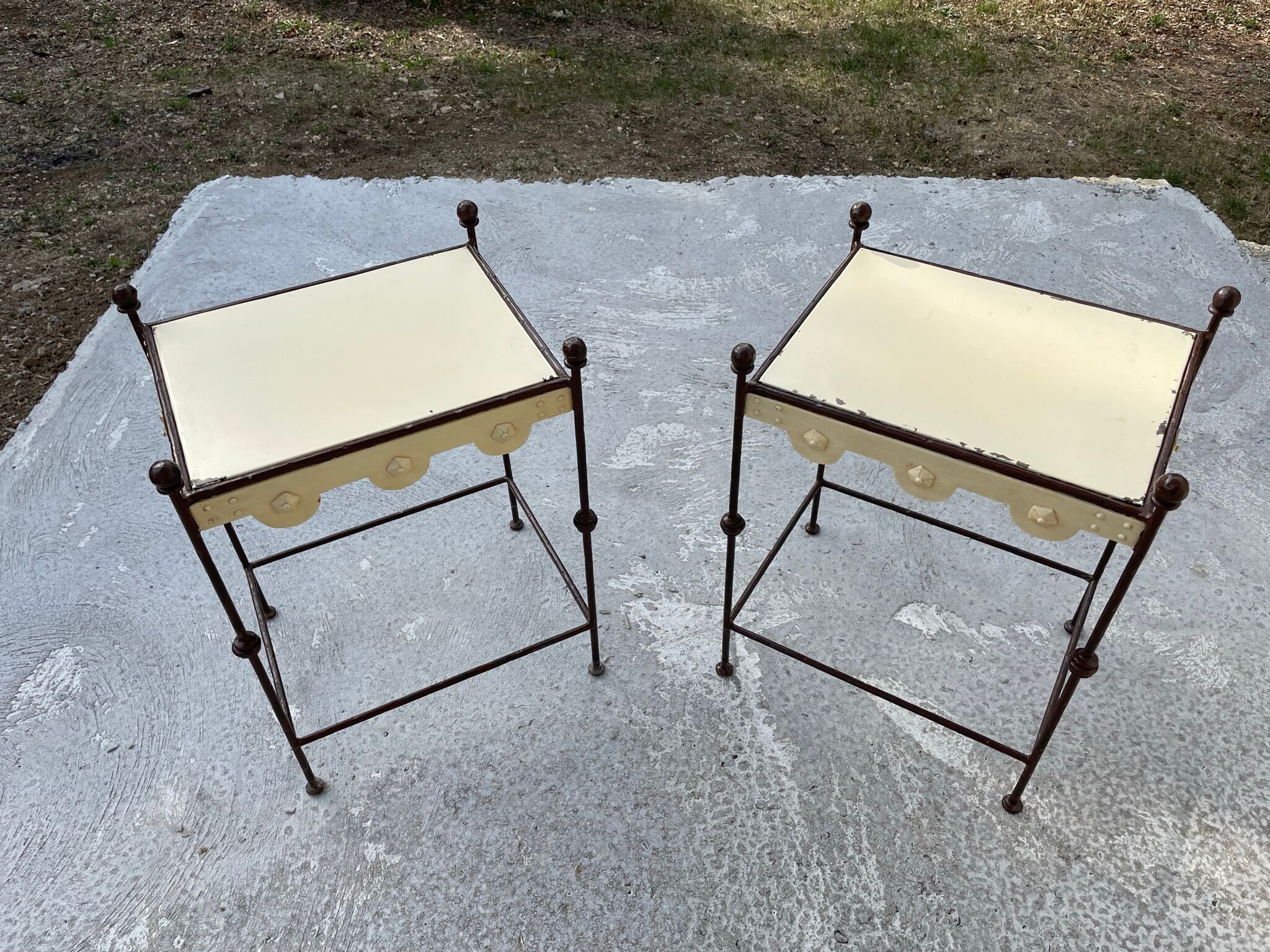 Pair of Provencal style bedside table