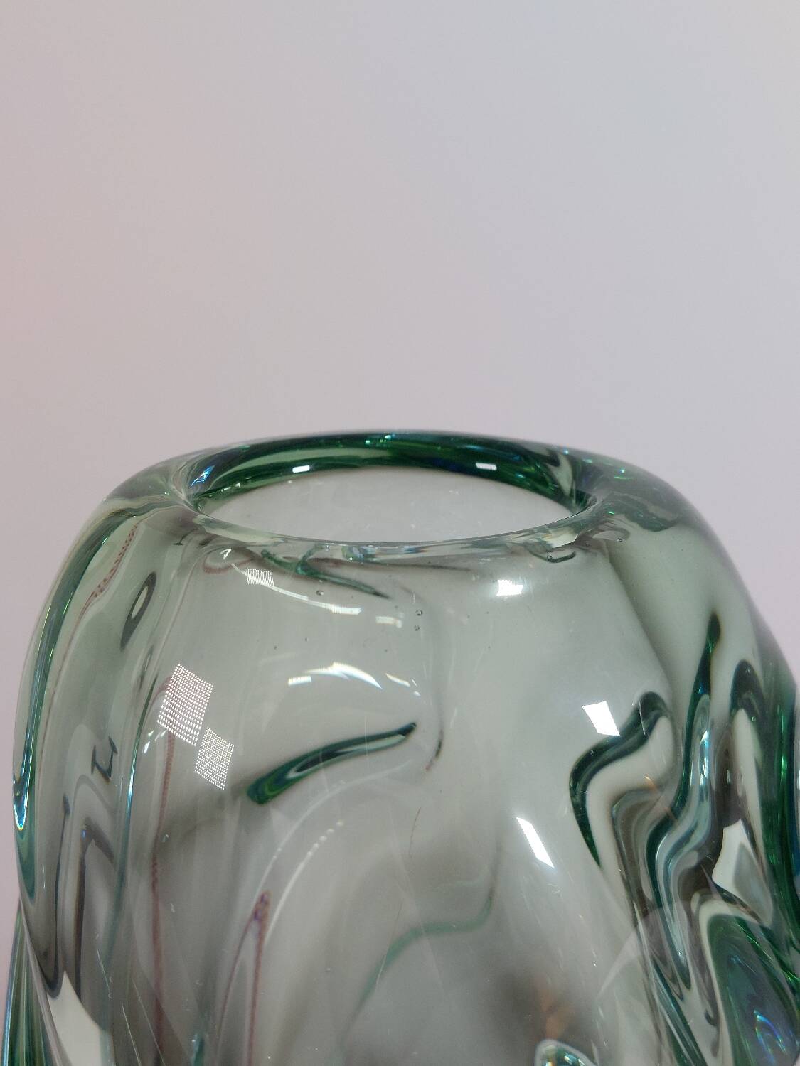 Organic glass vase by Jan Beránek Skrdlovice, mid-20th century.