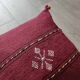 Burgundy Berber cushion with cotton pompom
