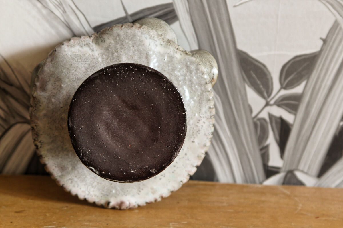 Glazed terracotta candle holder