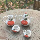Red apple porcelain coffee service, Patricia model, Lehmann, Weiden, Bavaria