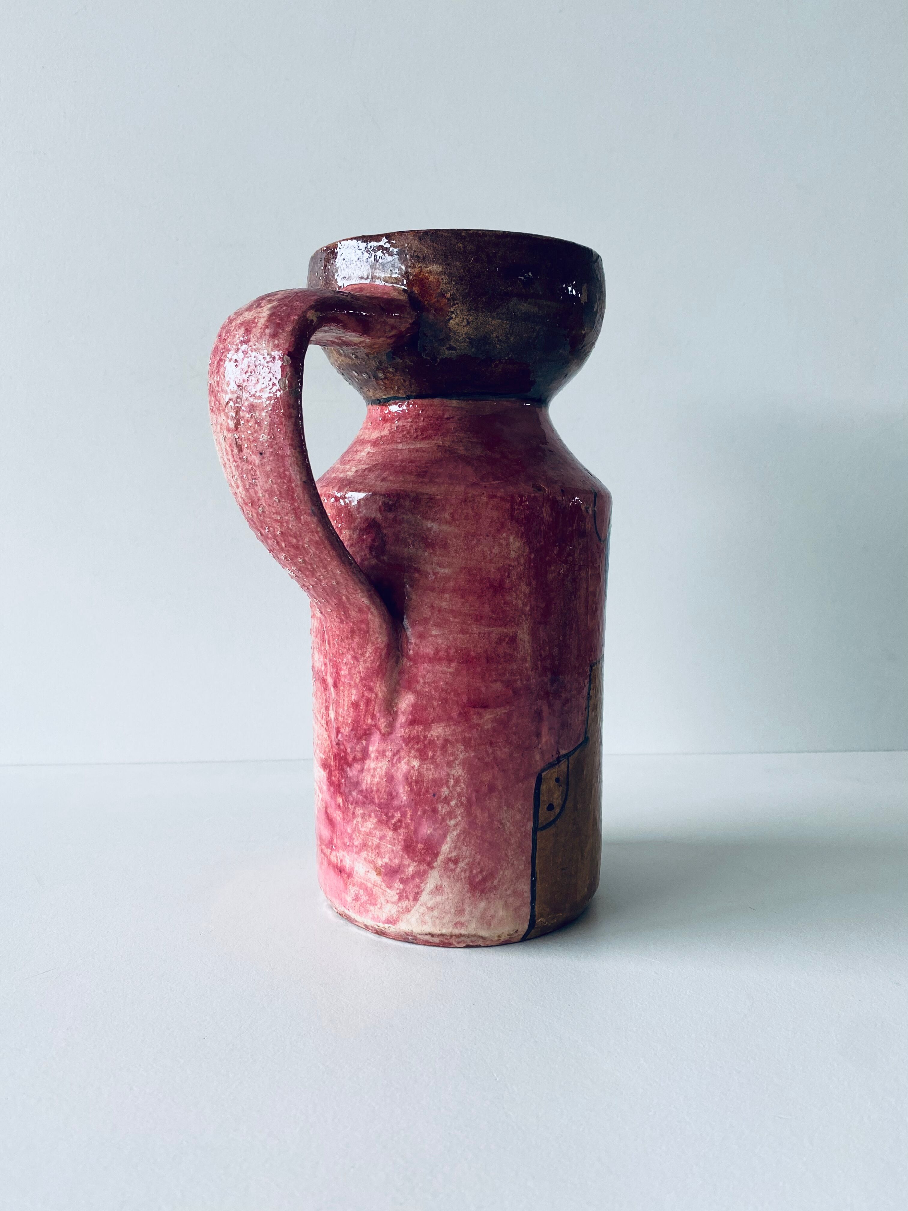 Vintage pitcher Portuguese pottery