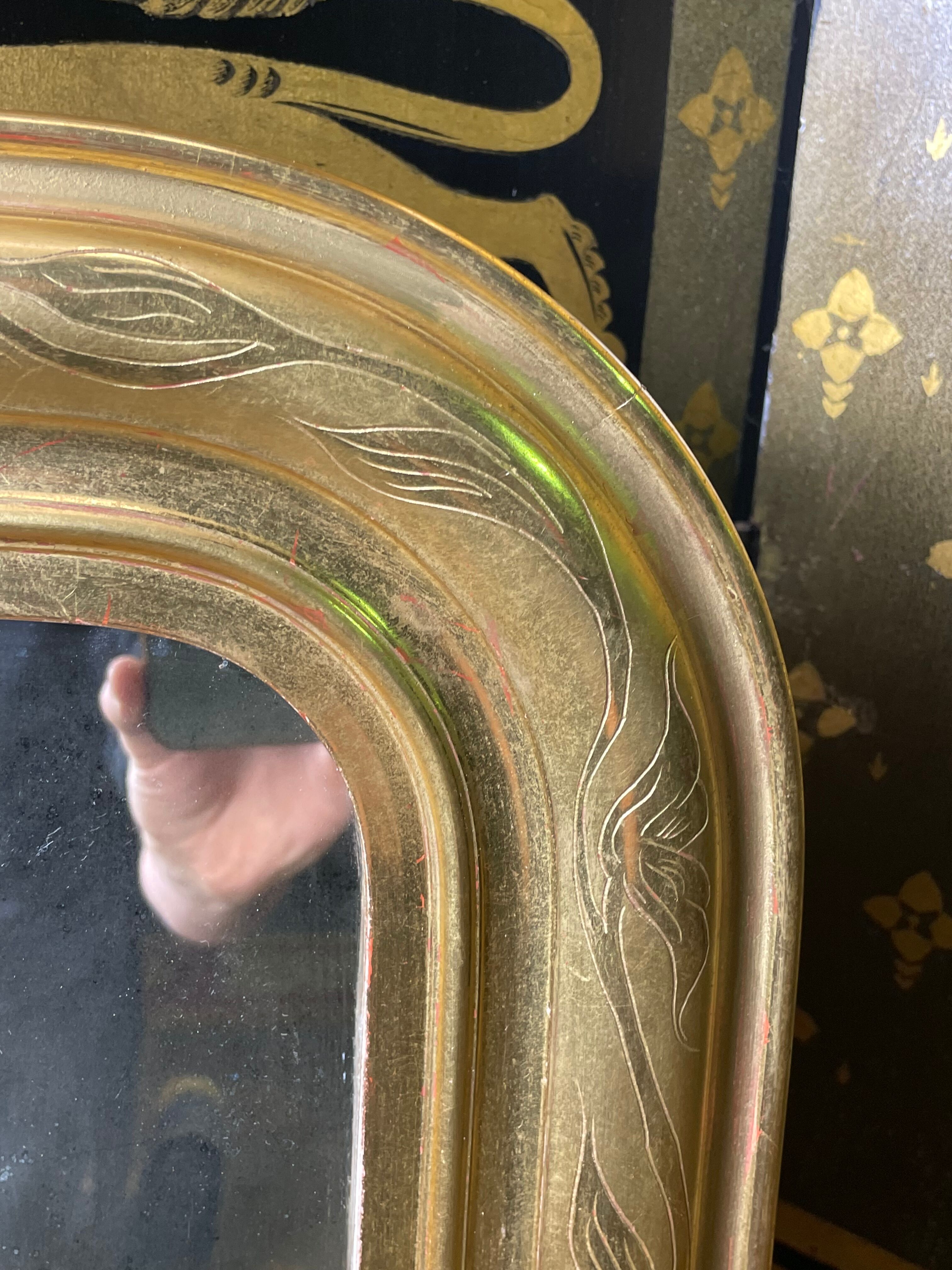 Louis Philippe era mirror with gold leaf