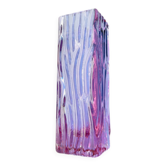 Vintage Textured Murano Glass Vase Tronchi, Italy, 1970s
