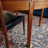 Scandinavian expandable vintage teak round table