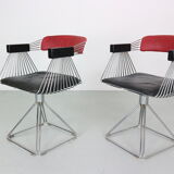 Rudi verelst set of 2 original "delta" wire armchairs, 1971