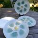 4 green/yellow oyster plates from Salins, 1970