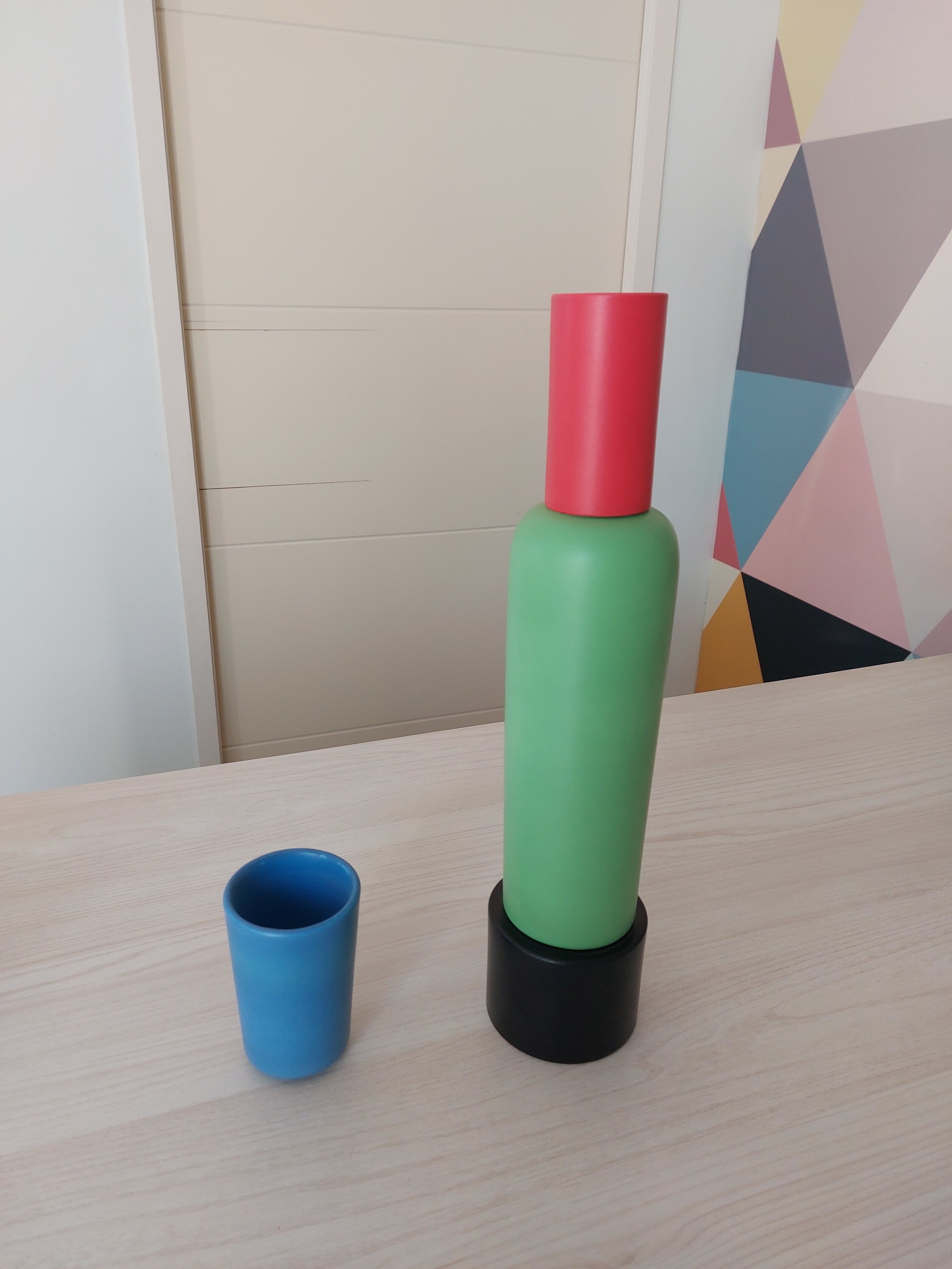 Ceramic vase brand Bitossi, designer: Du Pasquier, numbered vase