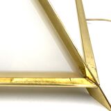 Lampe de table pyramidale en laiton doré, Christos, Italie 1970