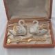 Pair of 2 old Limoges porcelain salt cellars