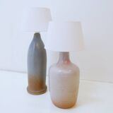 Pair of vintage ceramic table lamps with a two-tone finish - 1980s