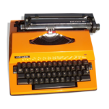 Electric writing machine adler orange and black with its suitcase