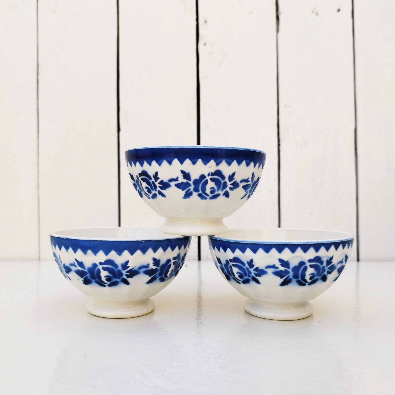 Small bowls earthenware vintage floral decoration.