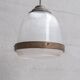Large Two Part Holophane Style Mid-Century Pendant Light
