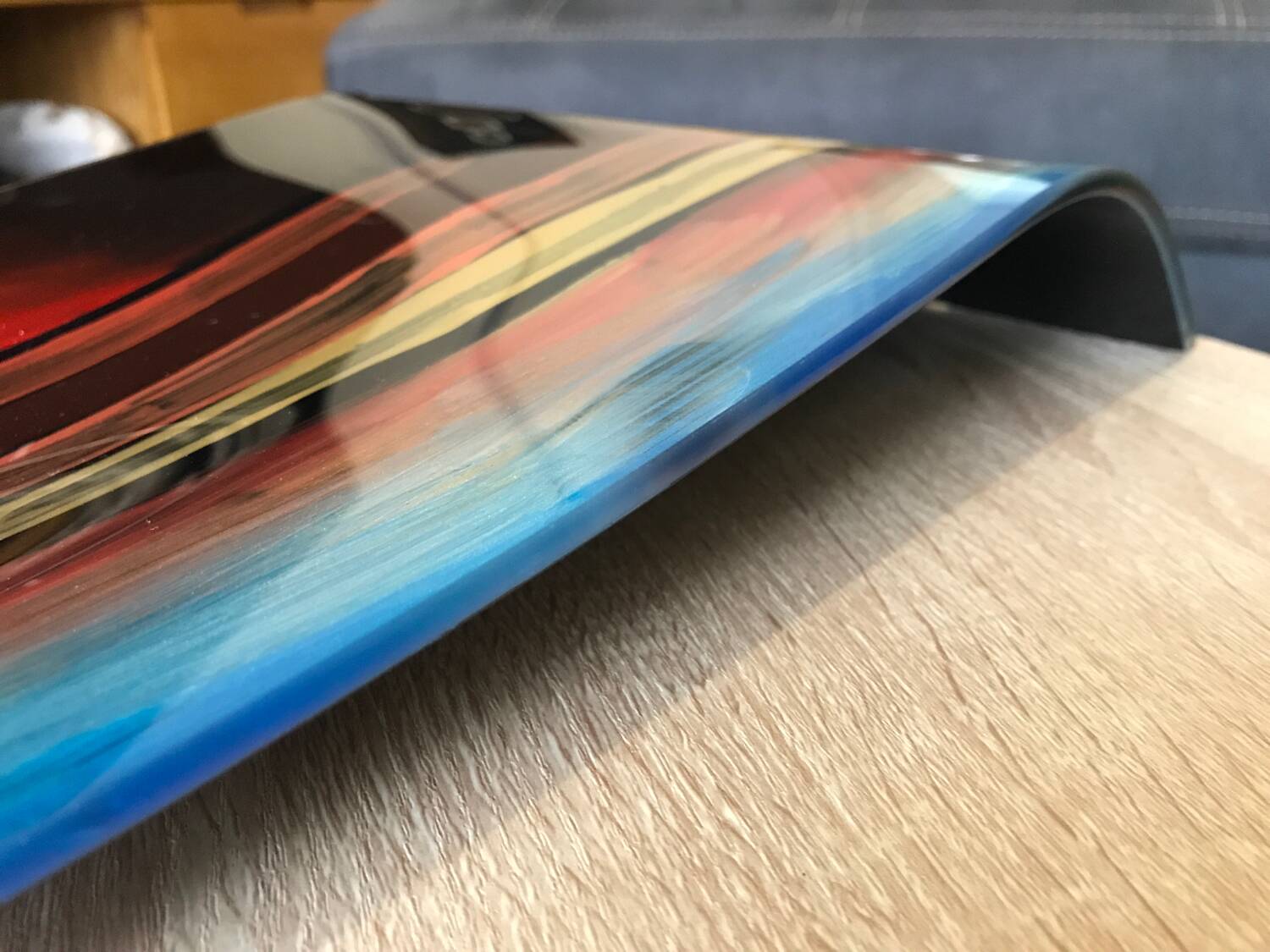 Art deco multicolored glass tray