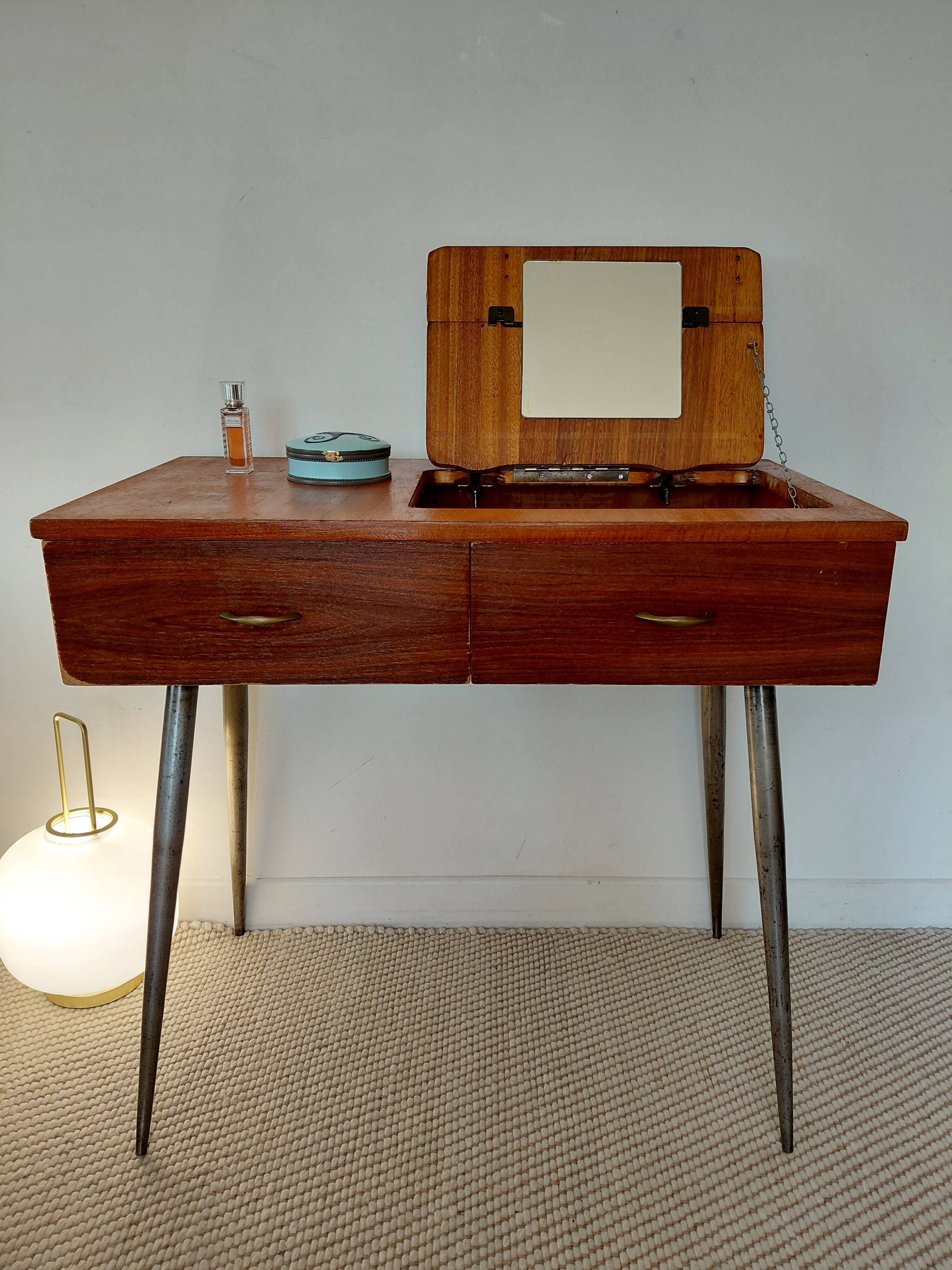 Scandinavian hairdresser in teak veneer - 1960s
