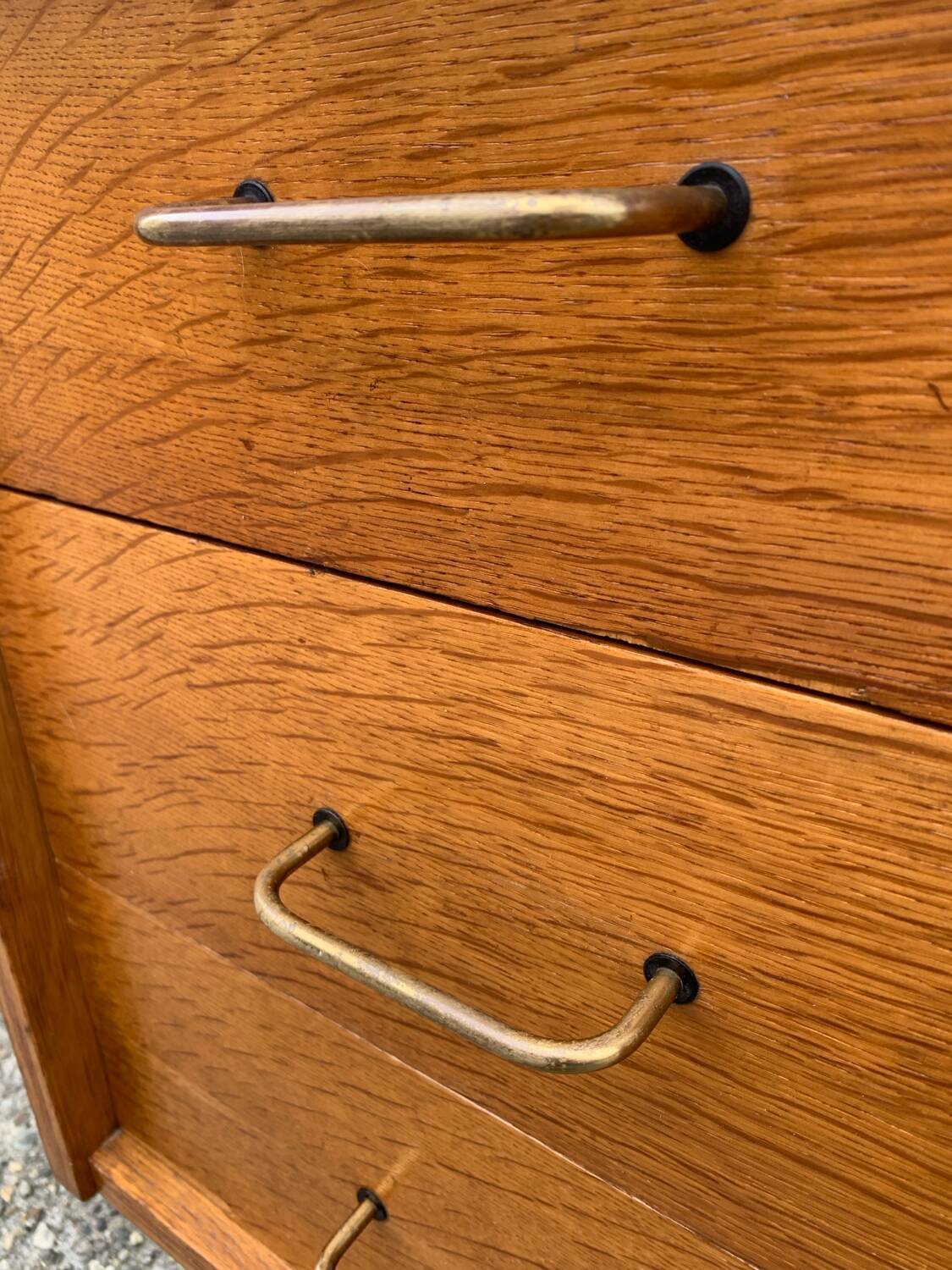 Vintage modernist desk in wood and metal