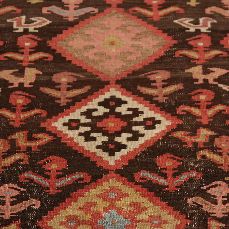 Antique turkish tribal rug 125x288cm